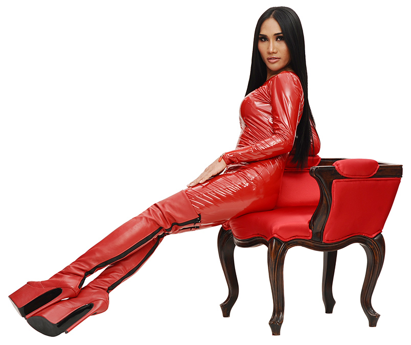 red leather thigh boots eight inches heel 07 bot023